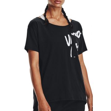 Tricou femei Under Armour LVE Overszed Graphic WM negru