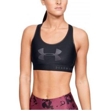 Bustiera femei Under Armour Mid Keyhole Graphic negru XL