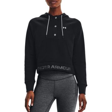 Hanorac femei Under Armour Rival Fleece Mesh Hoodie negru L