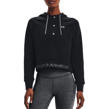 Hanorac femei Under Armour Rival Fleece Mesh Hoodie negru XL