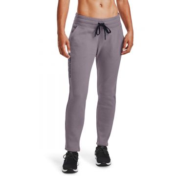 Pantaloni femei Under Armour Rival Fleece Pants mov XL