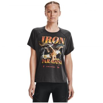 Tricou femei Under Armour Project Rock IP SS negru L