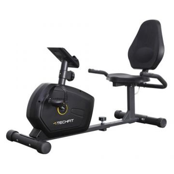 Bicicleta fitness cu spatar-orizontala de recuperare TECHFIT R400N, Volanta 7 kg, Greutate suportata 120 Kg, Magnetica, 8 trepte de intensitate