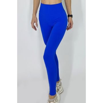 Colanti fitness Audrey, cu banda modelatoare in talie, Albastru