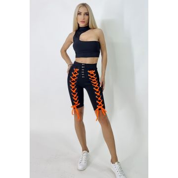 Colanti scurti BSQ, cu snururi, Orange