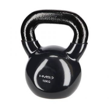 Greutate Kettlebell, Hms, Fonta/PVC, 10kg, Negru