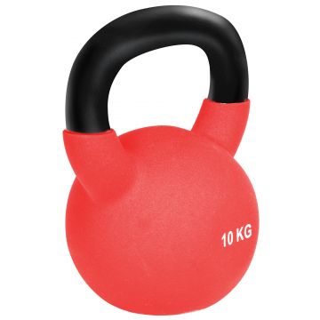 HOMCOM gantera Kettlebelle acoperit cu neopren, fonta solida, 10 kg, rosu | AOSOM RO