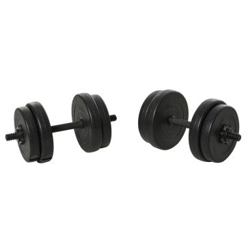Set de 2 Gantere cu Discuri 18Kg HOMCOM | Aosom Romania