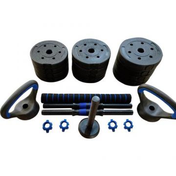 Set 20kg gantere, haltera si kettlebell VULKAN HOMEFIT