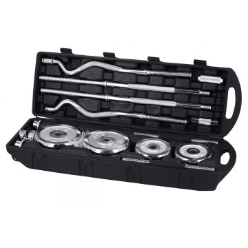 SET DE GANTERE SI HALTERE REGLABILE 55KG STC55 HMS