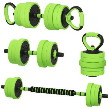 SPORTNOW Set 4-in-1 de Gantere cu Greutate Reglabila, Suport pentru Flotari, Set de Greutati Libere pentru Antrenament, 40KG | Aosom RO